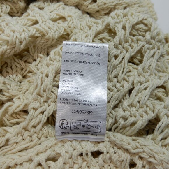 FREE PEOPLE Beach Sahara Sweater Midi Cover up DRESS Size S Cream Seed Pearl NEW - Picture 9 of 9